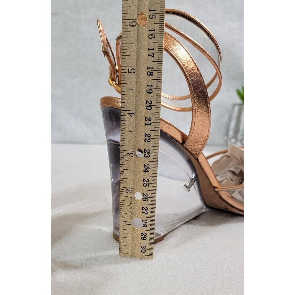 Veronica Beard Womens Beige Cyndi Cantaloupe Wedge High Heel Sandals Size 8.5M - Picture 12 of 13